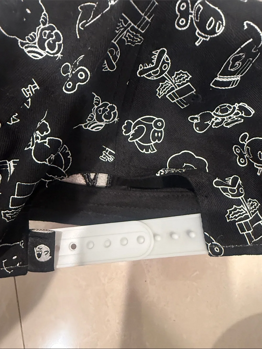 Nintendo Kids Black Snapback Hat with White & Red Boo Face